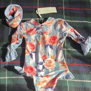 Floral Long Sleeve Kids Swimsuit-18months